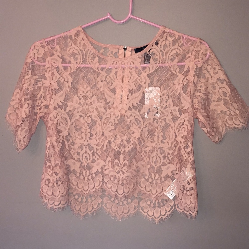 Light pink lace top